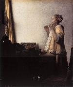 Jan Vermeer Woman with a Pearl Necklace oil painting picture wholesale